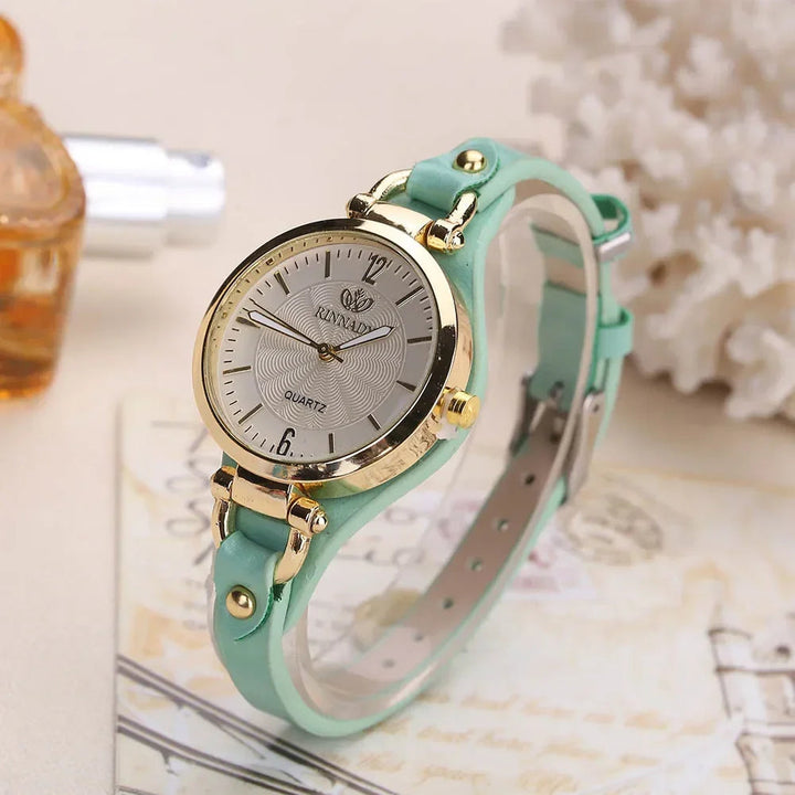 Elegant Gold Watch with Vegan Leather Strap 4