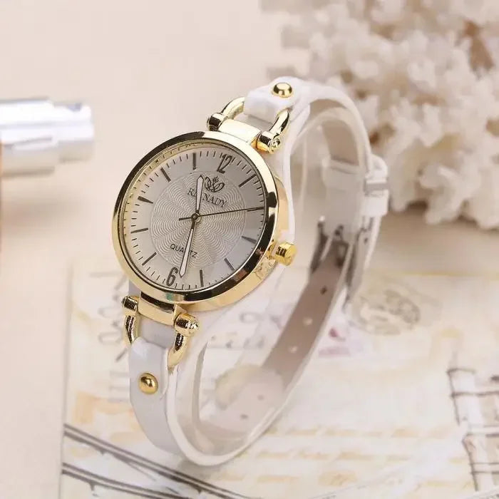 Elegant Gold Watch with Vegan Leather Strap 5