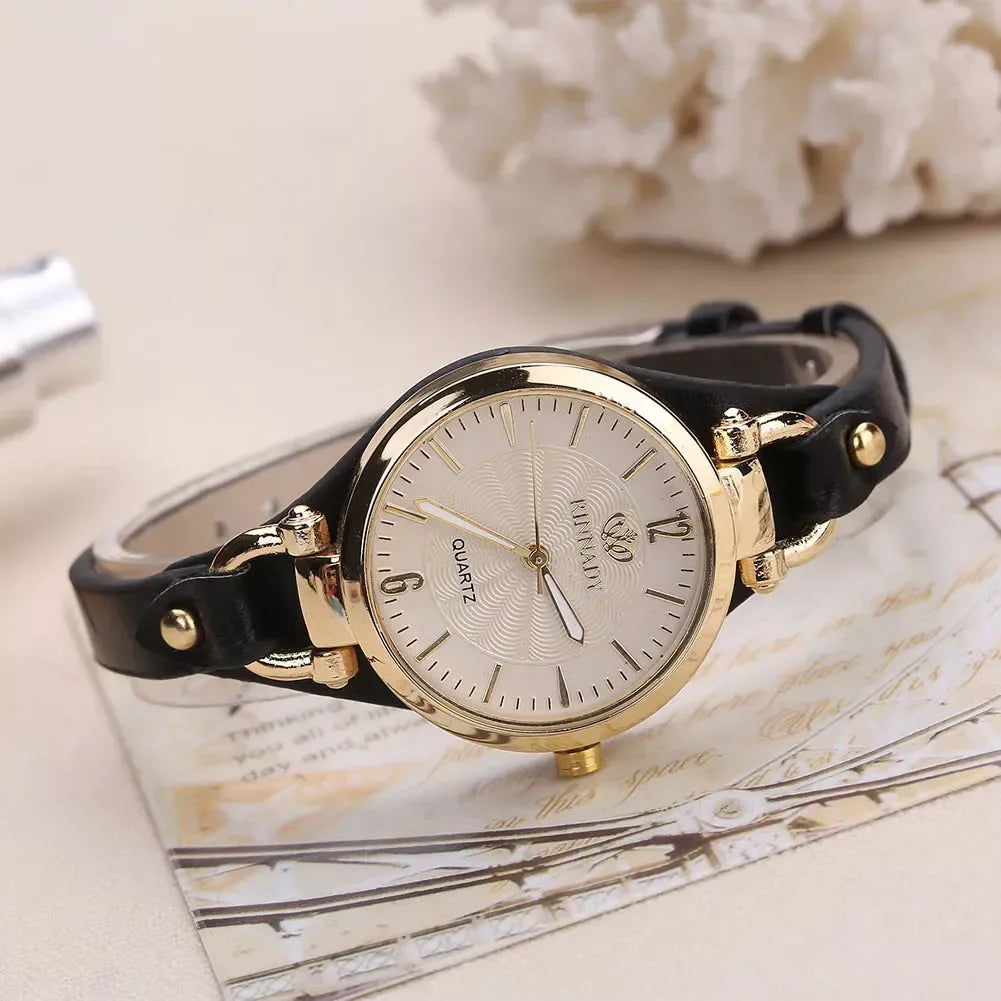 Elegant Gold Watch with Vegan Leather Strap 7