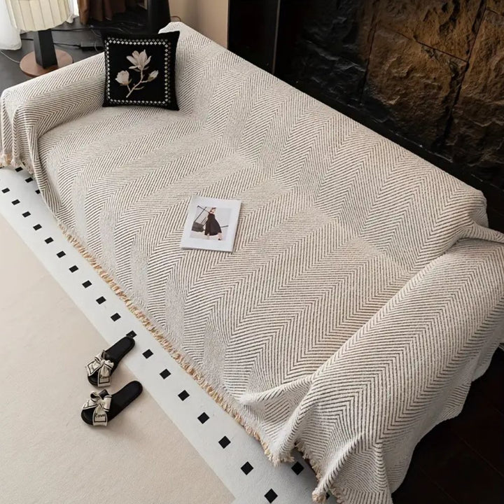 Elegant Herringbone Couch Cover 3