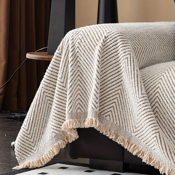 Elegant Herringbone Couch Cover 4