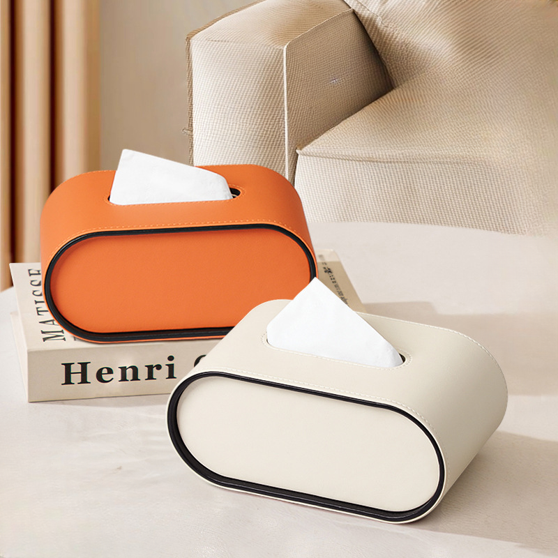 Elegant Leather Tissue Box Cover 1