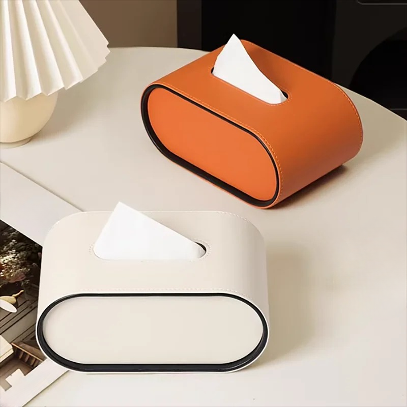 Elegant Leather Tissue Box Cover 2