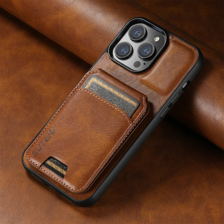 Elegant Leather Wallet Phone Case with Card Holder 0