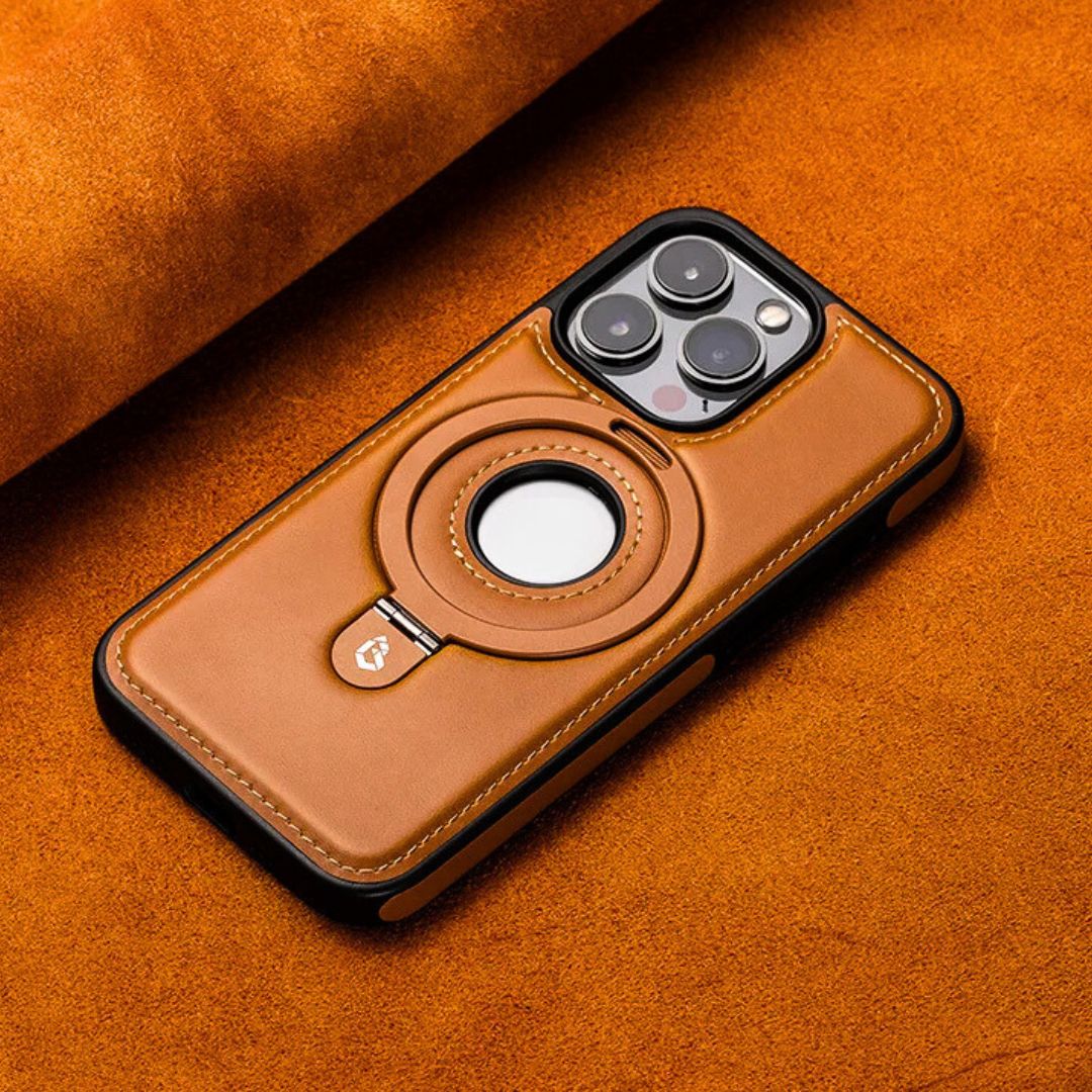 Elegant Leather iPhone Case with Magnetic Stand 1