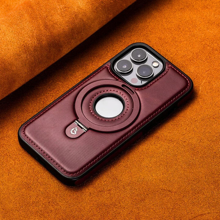 Elegant Leather iPhone Case with Magnetic Stand 2