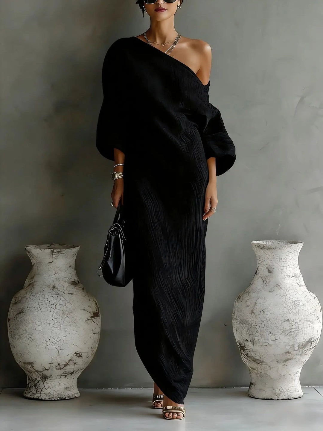 Elegant Linen One-Shoulder Summer Dress 6