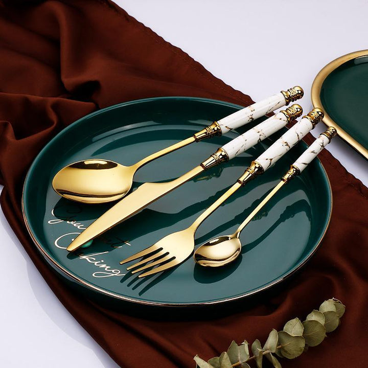 Elegant Marble Cutlery Set 2