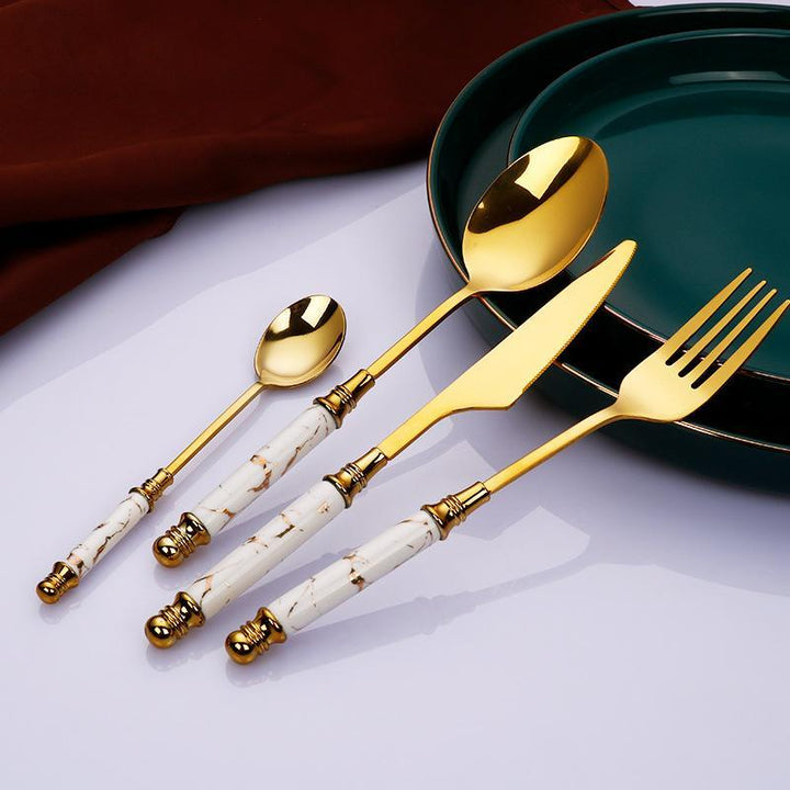 Elegant Marble Cutlery Set 4