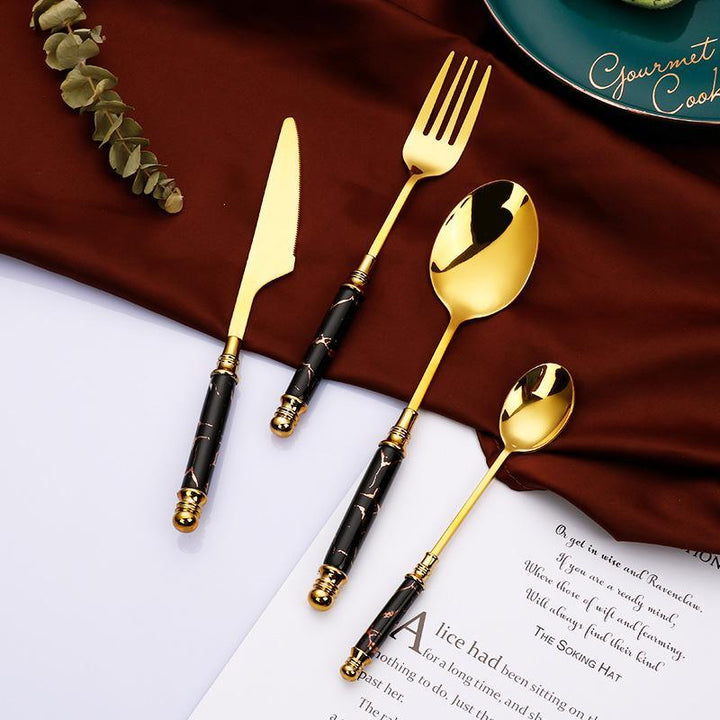 Elegant Marble Cutlery Set 5