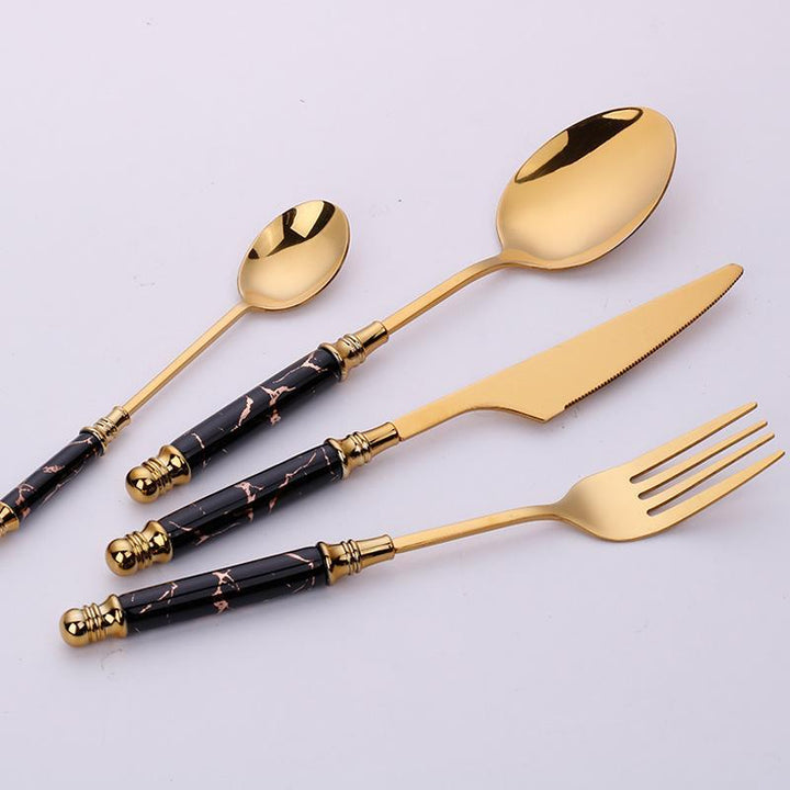 Elegant Marble Cutlery Set 6