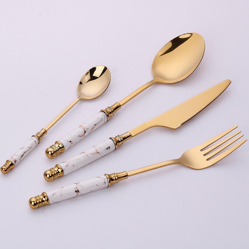 Elegant Marble Cutlery Set 7