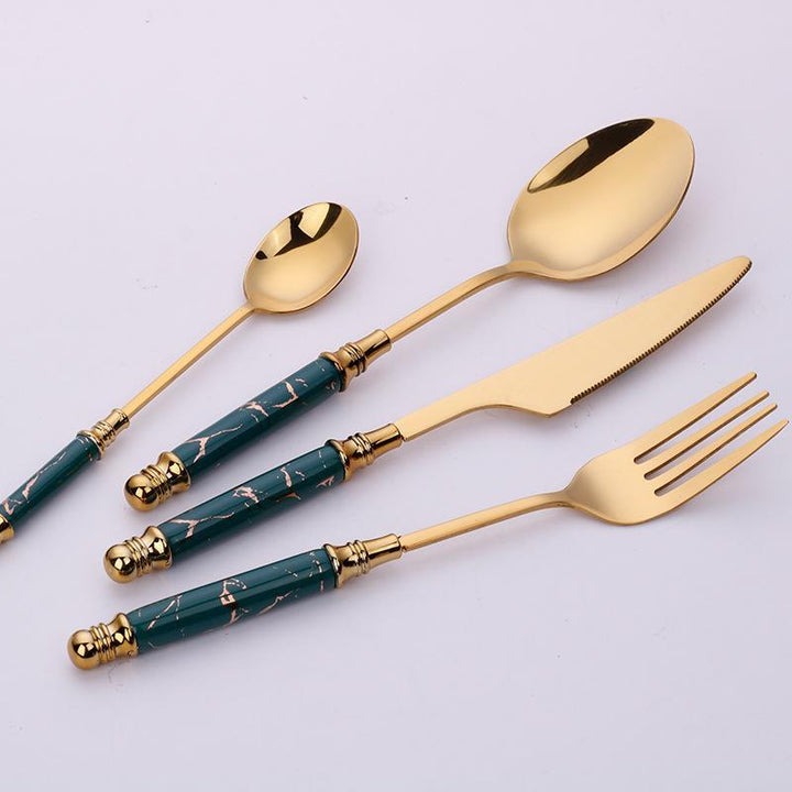 Elegant Marble Cutlery Set 8