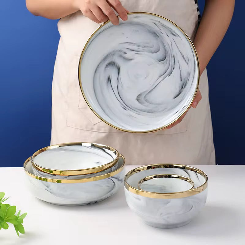 Elegant Marble Dinnerware Set 4