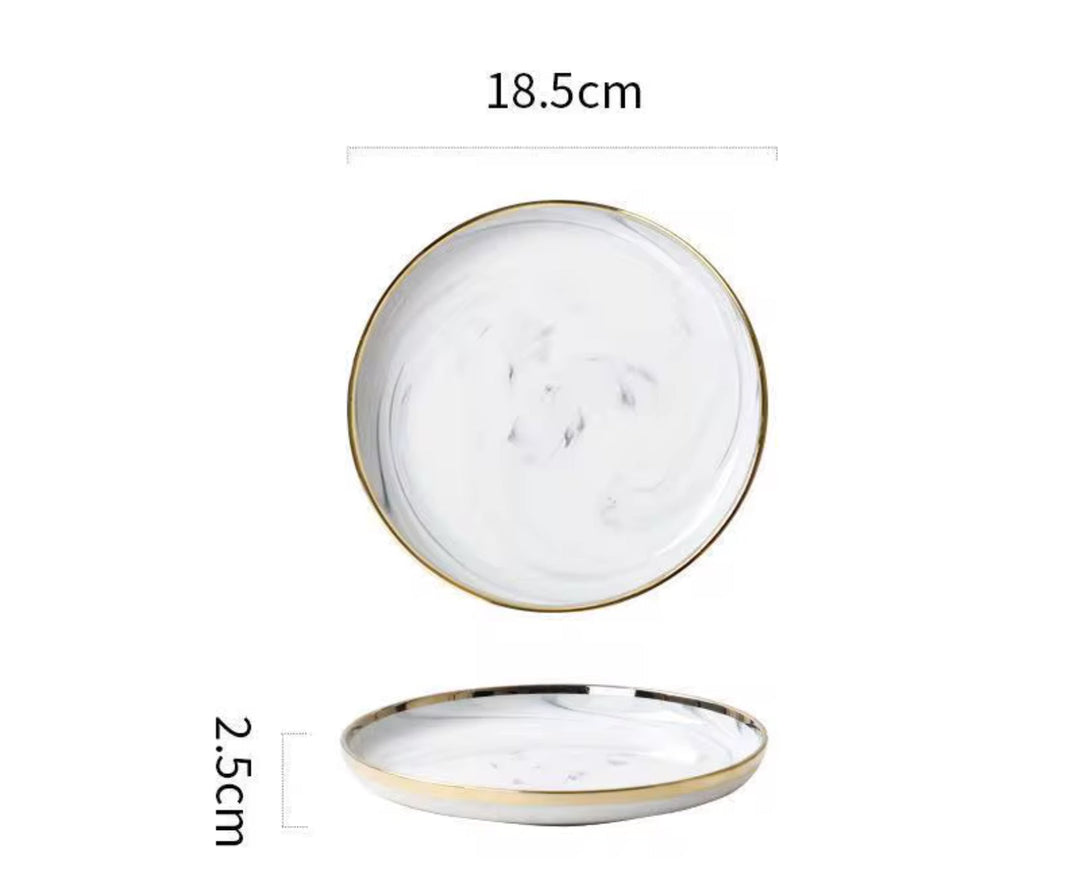 Elegant Marble Dinnerware Set 6