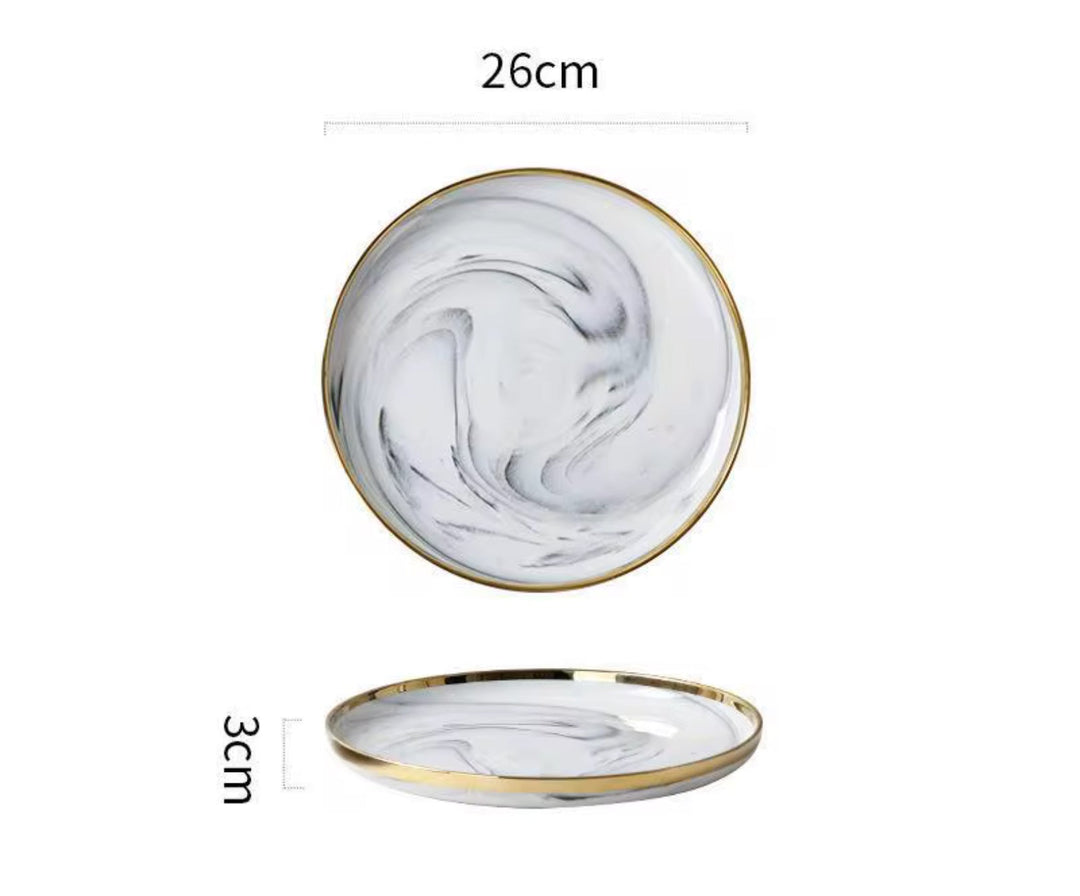 Elegant Marble Dinnerware Set 8