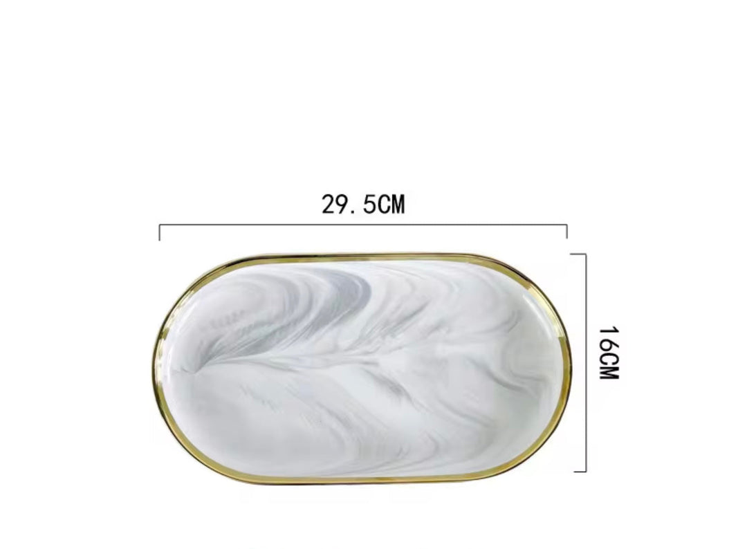 Elegant Marble Dinnerware Set 9