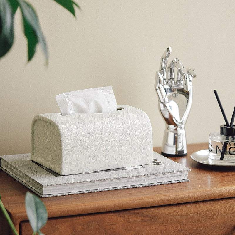 Elegant Matte Ceramic Tissue Box Cover 0