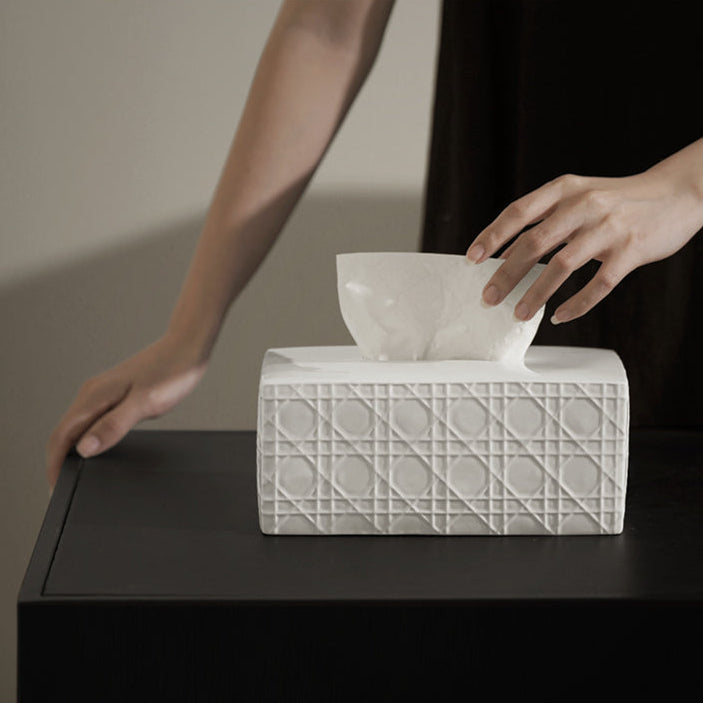Elegant Matte Ceramic Tissue Box Cover 2