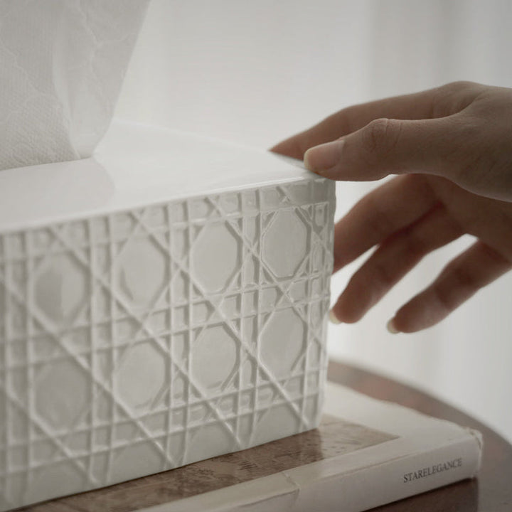 Elegant Matte Ceramic Tissue Box Cover 3
