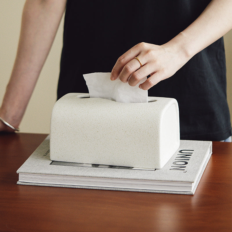 Elegant Matte Ceramic Tissue Box Cover 4