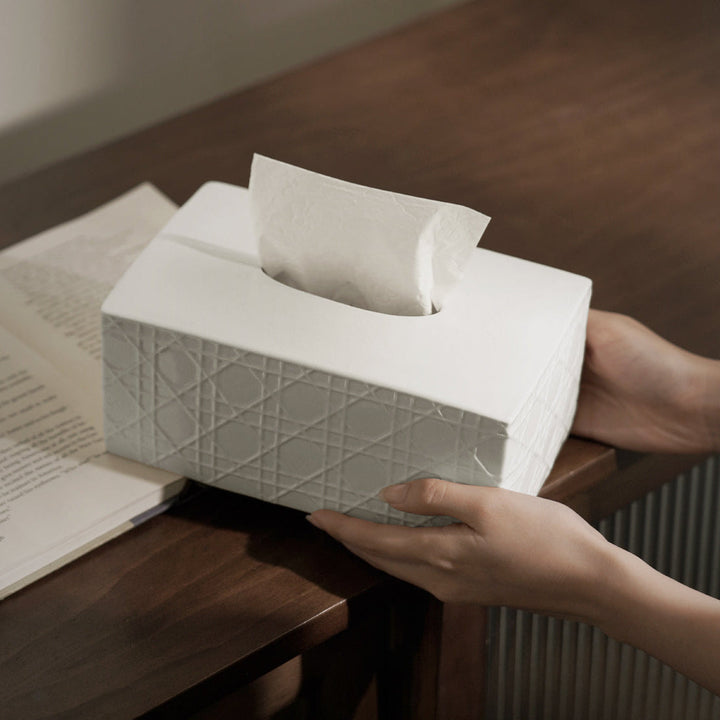 Elegant Matte Ceramic Tissue Box Cover 5