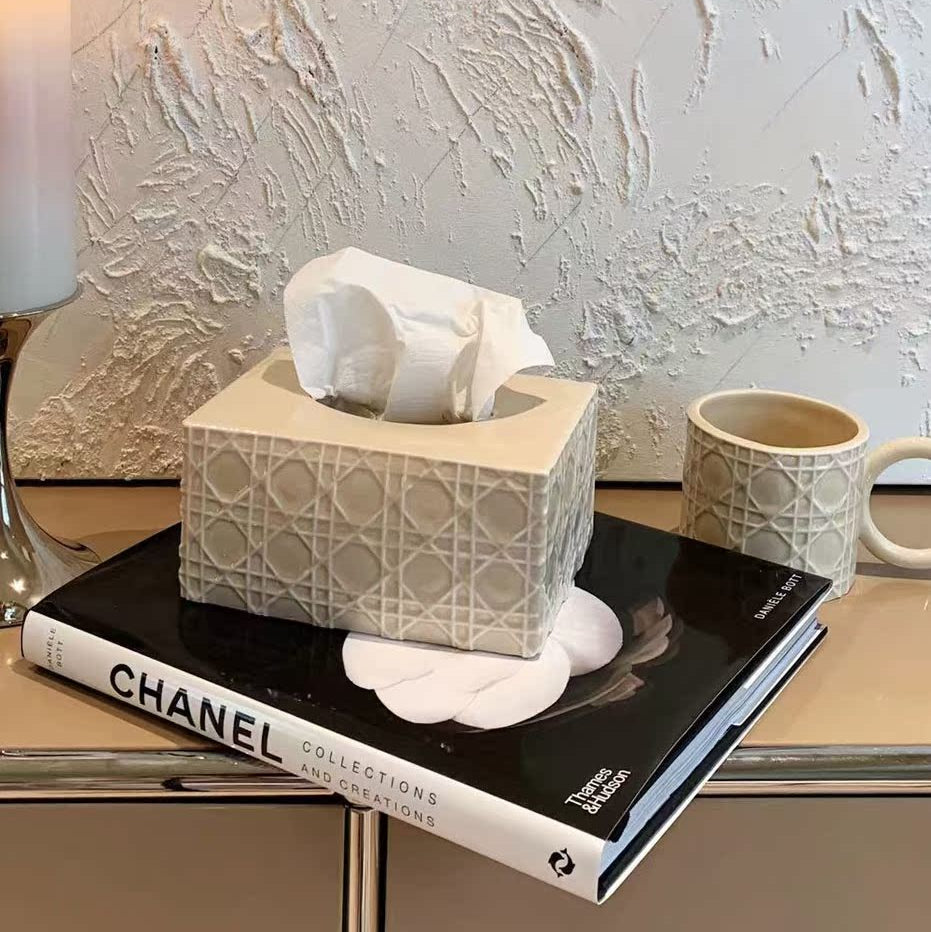 Elegant Matte Ceramic Tissue Box Cover 6