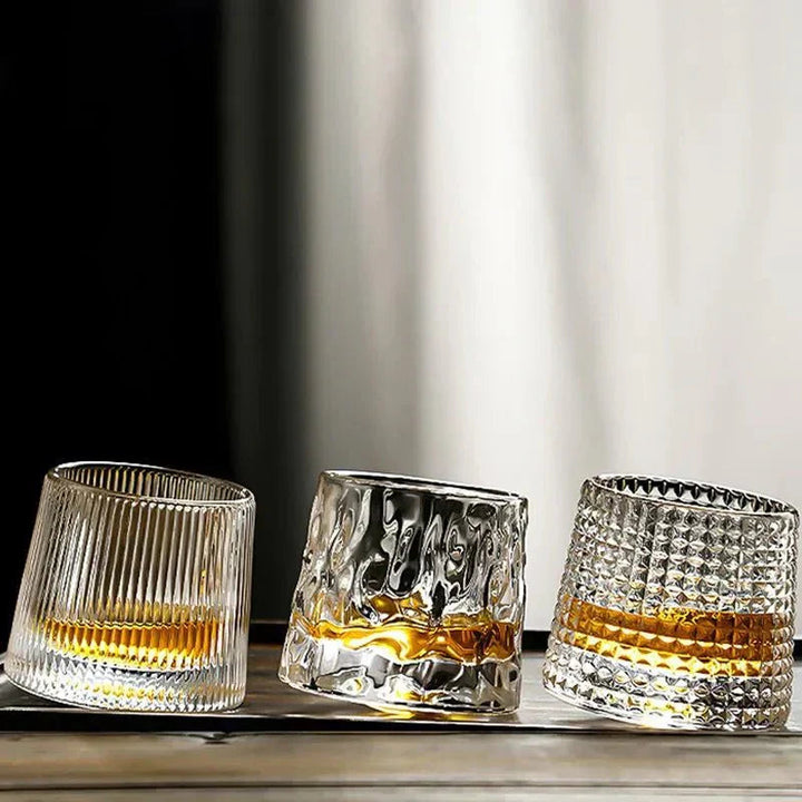 Elegant Textured Whiskey Tumbler Glass 1