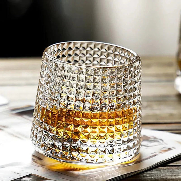 Elegant Textured Whiskey Tumbler Glass 2