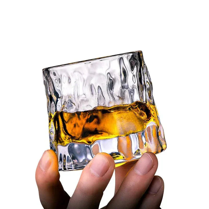 Elegant Textured Whiskey Tumbler Glass 4