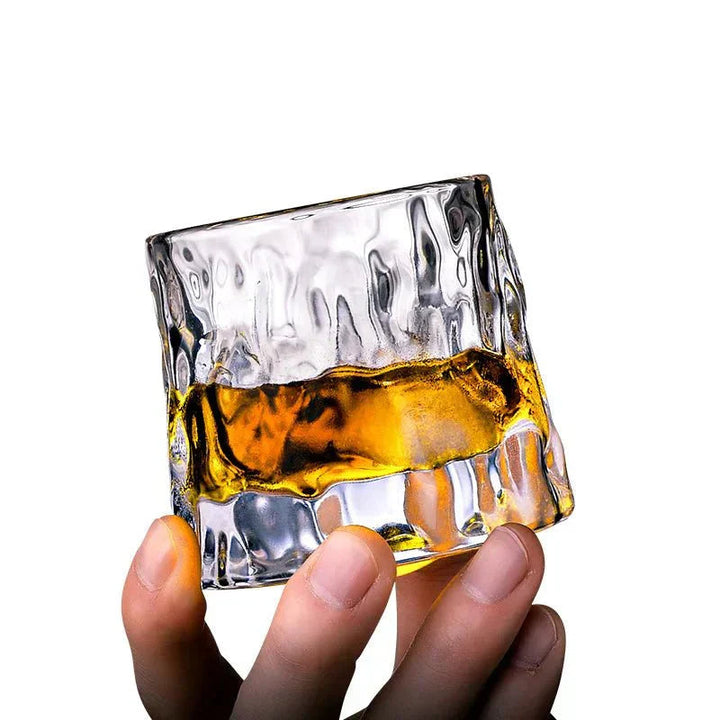 Elegant Textured Whiskey Tumbler Glass 4