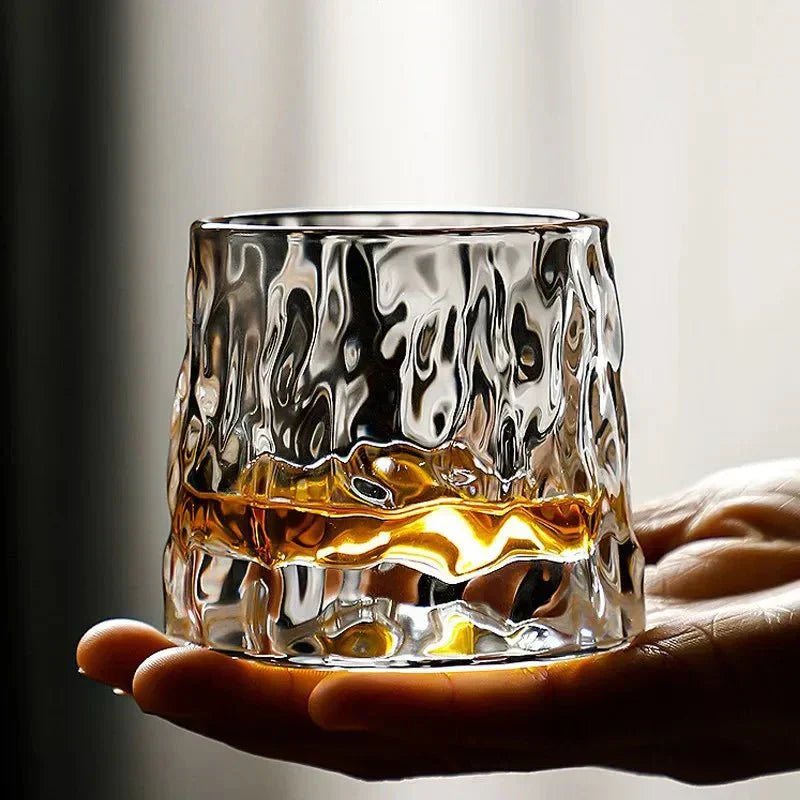 Elegant Textured Whiskey Tumbler Glass 5