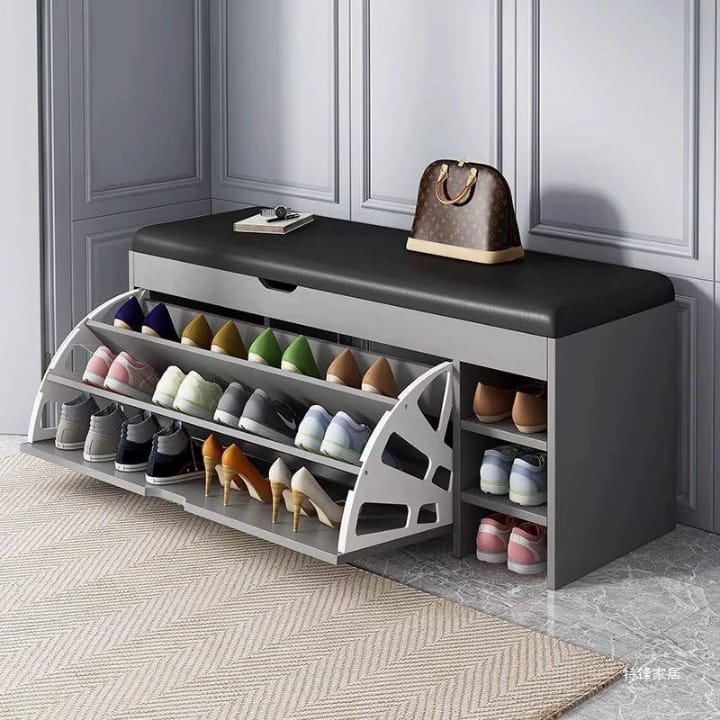 Elegant Upholstered Shoe Storage Bench 1