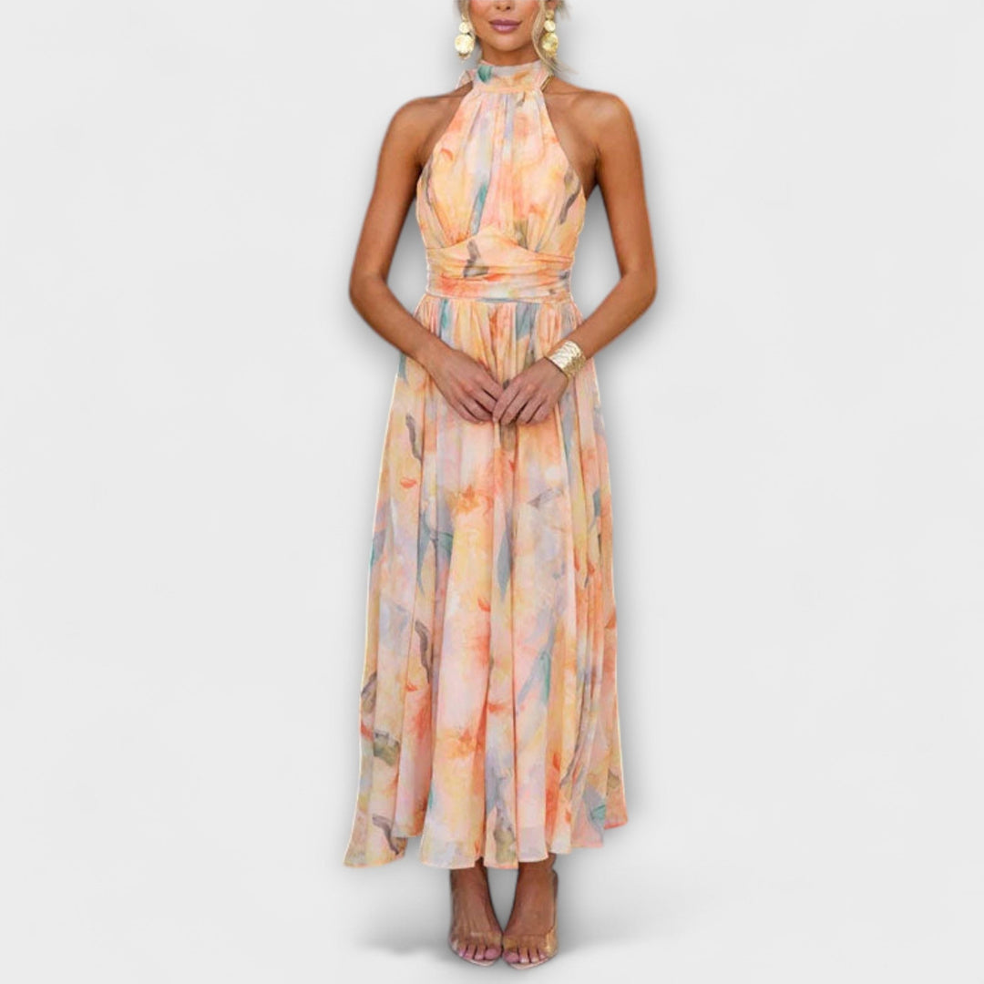 Elegant Watercolor Maxi Dress for Women 0