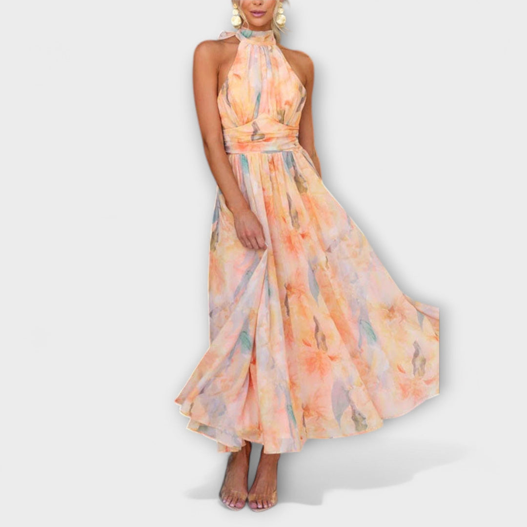 Elegant Watercolor Maxi Dress for Women 2