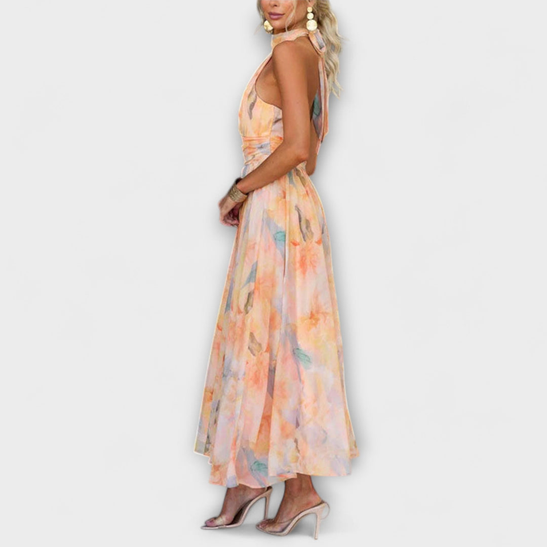 Elegant Watercolor Maxi Dress for Women 3