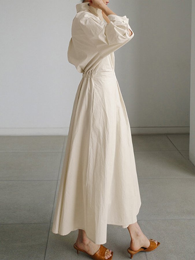 Elegant White Maxi Dress with Belt 2