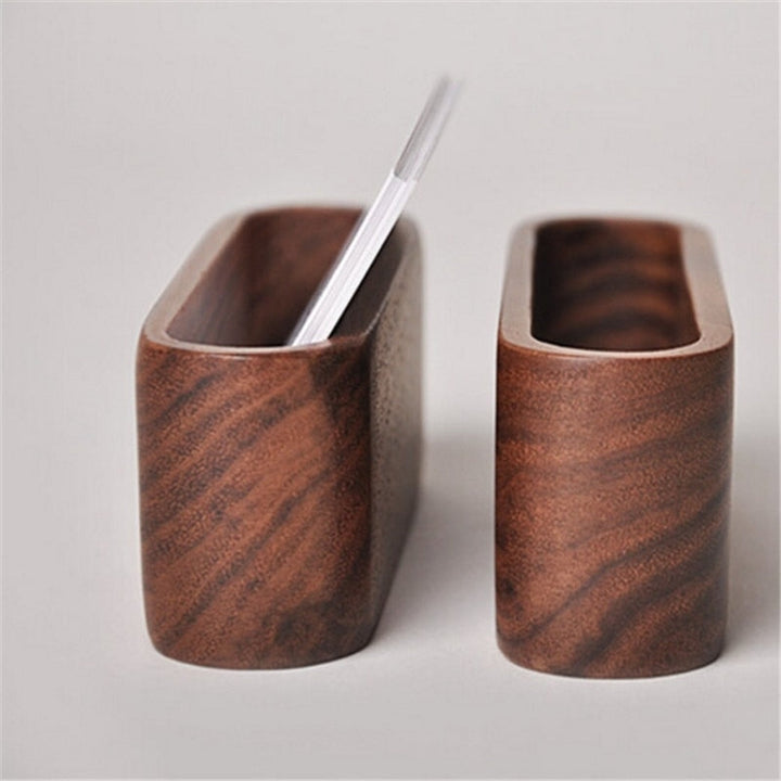 Elegant Wooden Business Card Holder for Desk 2