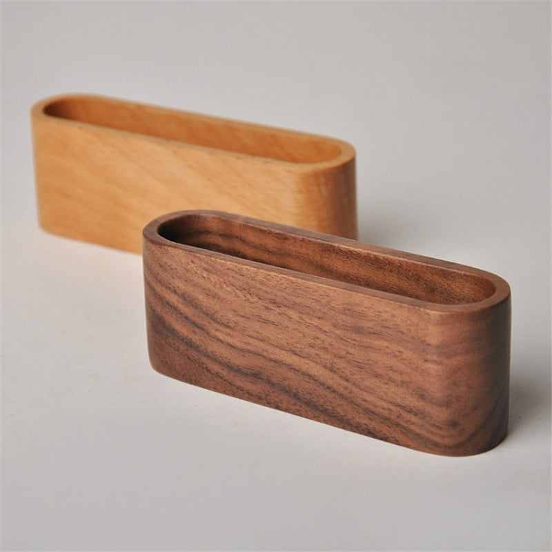 Elegant Wooden Business Card Holder for Desk 3