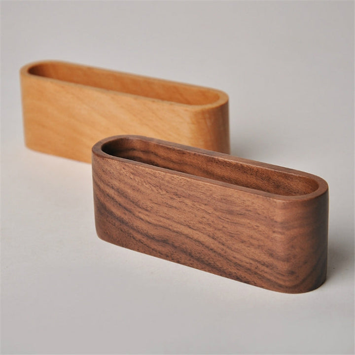 Elegant Wooden Business Card Holder for Desk 3