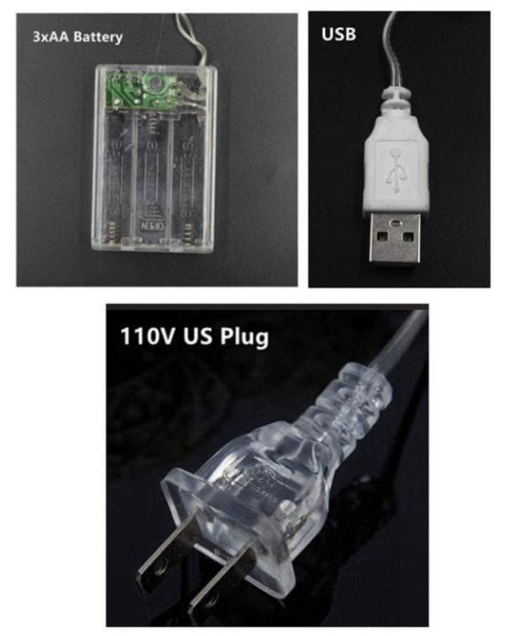 Multi-Shape LED String Lights plug detail