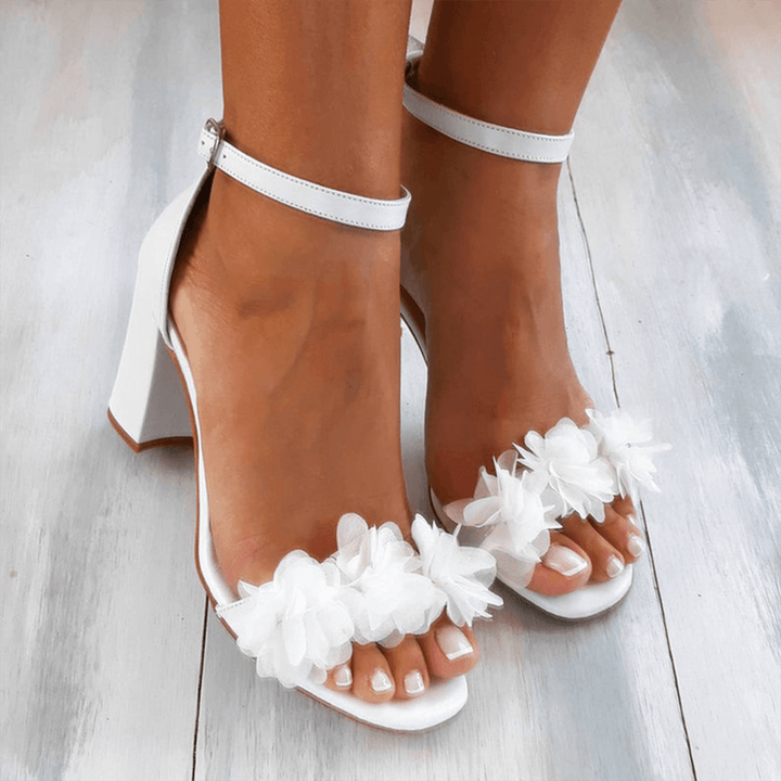 Floral Ankle Strap Sandals 0