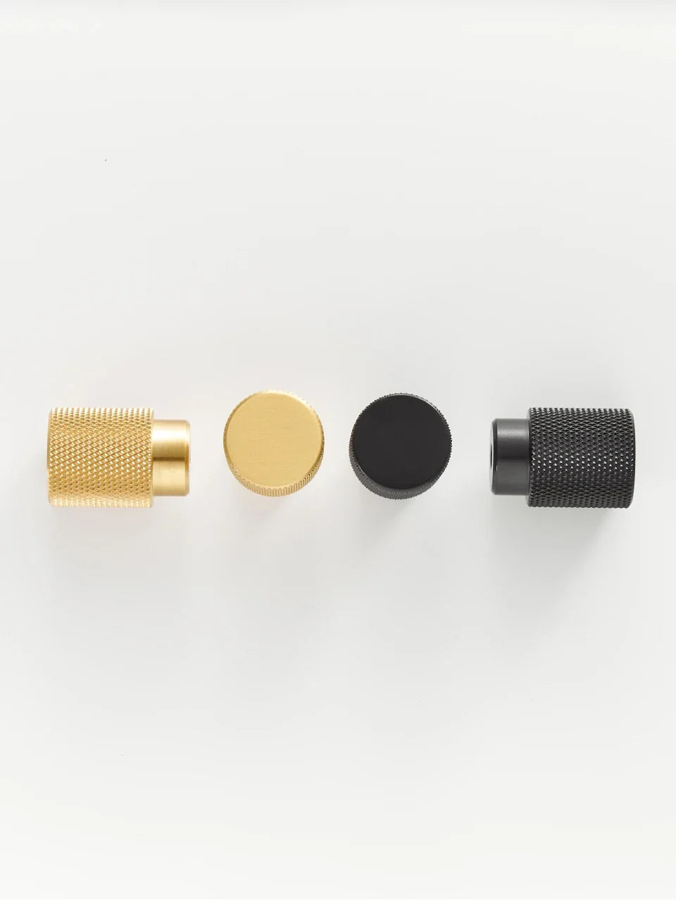 Cross-Knurled Brass Cabinet Knob group shot