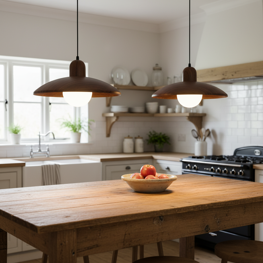 Japanese Wabi-Sabi Walnut Pendant Light: Minimalist Iron Design for Serene Spaces