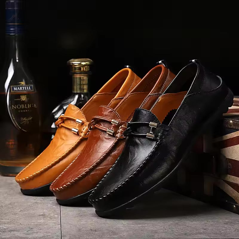 Genuine Leather Black Loafers for Women 1