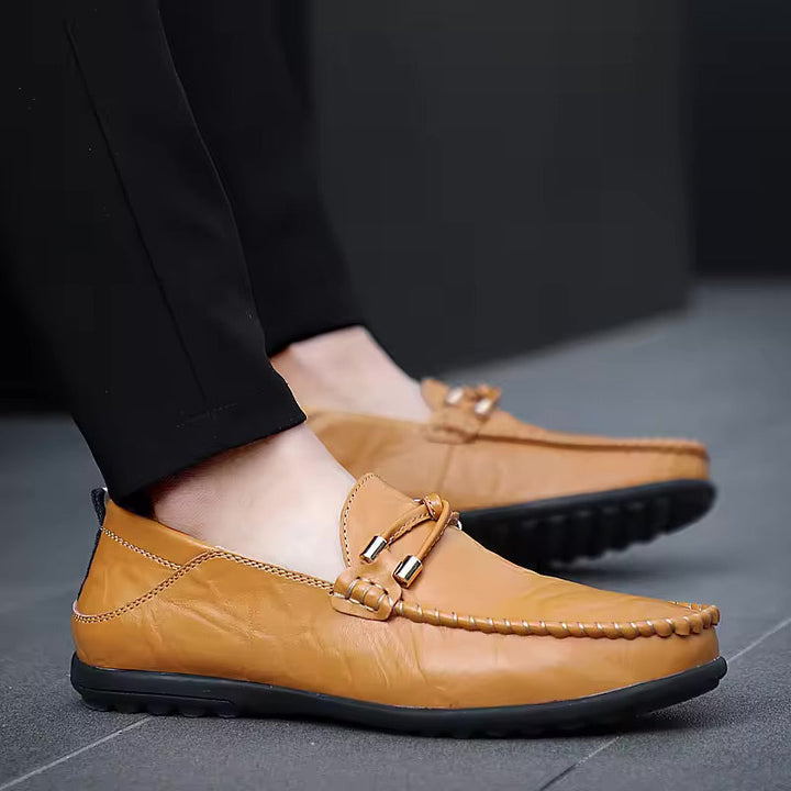 Genuine Leather Black Loafers for Women 4