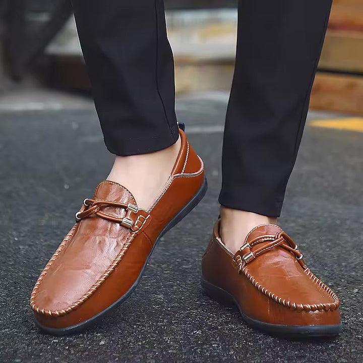 Genuine Leather Black Loafers for Women 6