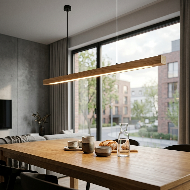 Scandinavian Wood Linear Pendant Light
