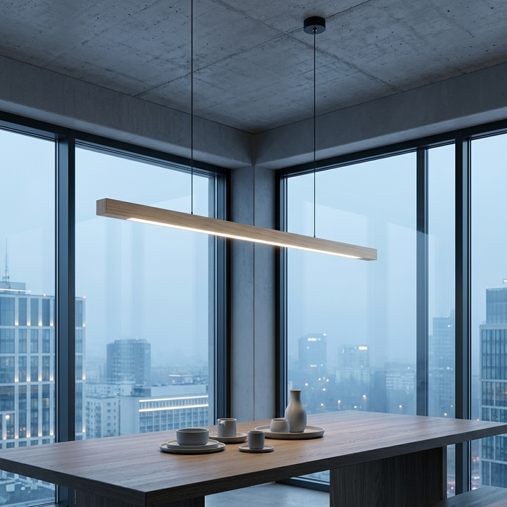 Scandinavian Wood Linear Pendant Light