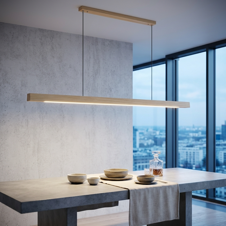 Scandinavian Wood Linear Pendant Light